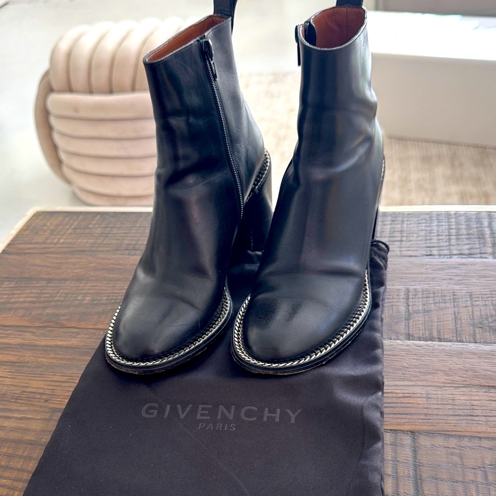 Givenchy Black Leather Heeled Boots